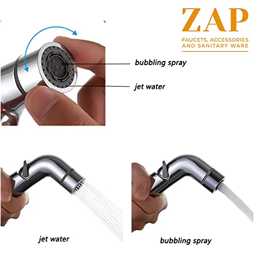 ZAP Handheld Bidet Toilet Sprayer with Hose Pipe and Wall Hook, Stainless Steel Bathroom Personal Hygiene Bidet Sprayer Set with Adjustable Pressure Control, Perfect for Family Use - Image 4