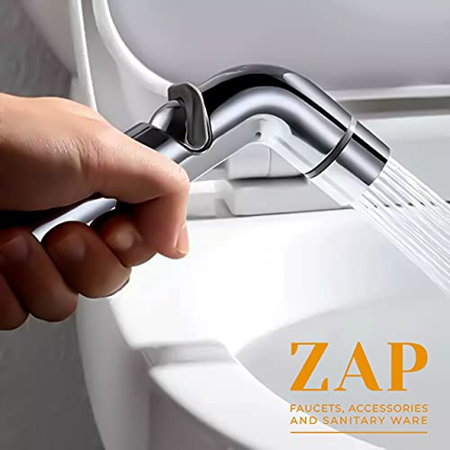 ZAP Handheld Bidet Toilet Sprayer with Hose Pipe and Wall Hook, Stainless Steel Bathroom Personal Hygiene Bidet Sprayer Set with Adjustable Pressure Control, Perfect for Family Use - Image 3