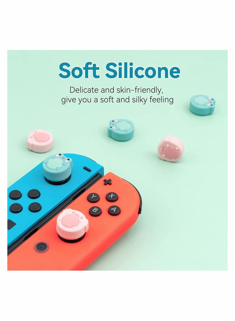 Captaintech Cute Switch Thumb Grip Caps Compatible with OLED Lite Console Animal Theme Soft Anti-slip Silicone Analog Stick Button Cover for Joy Con Controller 4PCS Joystick Cap - Image 3