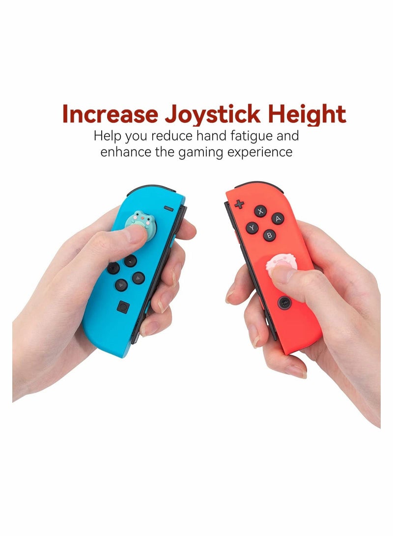 Captaintech Cute Switch Thumb Grip Caps Compatible with OLED Lite Console Animal Theme Soft Anti-slip Silicone Analog Stick Button Cover for Joy Con Controller 4PCS Joystick Cap - Image 2