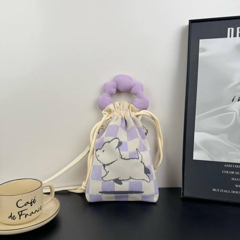 Advanced Sense Ins New Mobile Phone Bag Cute Cartoon Knitted Bag Niche Design Trendy Shoulder Crossbody Shoulder Bag - Image 1