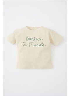 Babygirl Regular Fit Bike Neck Knitted Short Sleeve T-Shirt