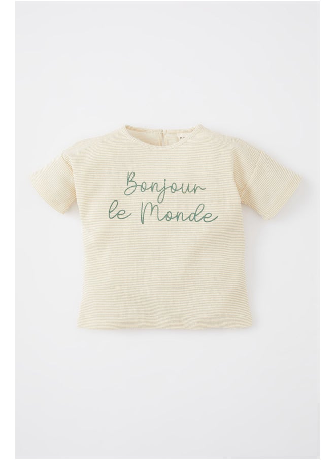 DeFacto - Babygirl Regular Fit Bike Neck Knitted Short Sleeve T-Shirt - Image 1