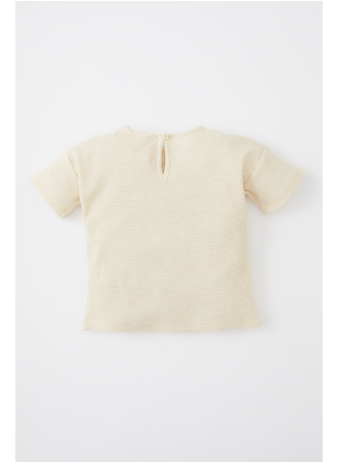 DeFacto - Babygirl Regular Fit Bike Neck Knitted Short Sleeve T-Shirt - Image 1