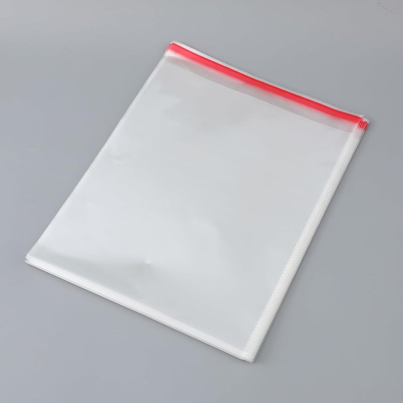 Red Dot Gift® 100 pcs (40X50+3cm) Plastic Bags self-sealing Cellophane Crystal Shiny Clear Cello Transparent Pouch Self-Adhesive Resealable for packing and  storage - Image 2