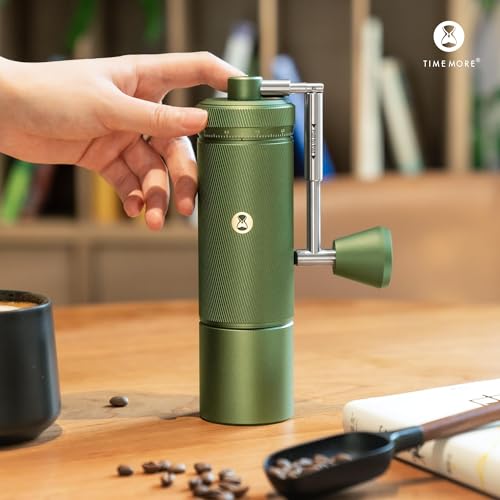 TIMEMORE S3 Manual Coffee Grinder with External Adjustment and Stainless Steel Patented BurrHand Coffee Grinder High Presicion Premium Expresso Coffee Grinder Chestnut S3 Green - Image 3