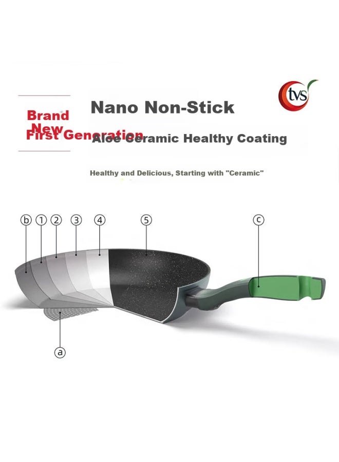 Tvs Italy Imported Nano Ceramic Non-stick Eco-ok Frying Pan 28cm Skillet Steak Pan Stir-fry Pan - Image 5