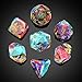UDIXI 7Piece Prism Glass Dice Set DD MultiFaceted DiamondCut Glass DND Dice Set for RPG Tabletop Games - Image 2