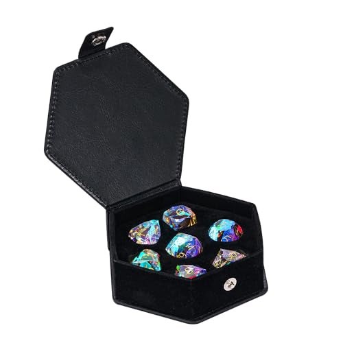 UDIXI 7Piece Prism Glass Dice Set DD MultiFaceted DiamondCut Glass DND Dice Set for RPG Tabletop Games - Image 5