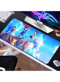 Anime One Piece Mouse Pad Oversized Keyboard Pad Luffy Robina Mecobais Mouse Pad-Color:700X300X2MM-Pattern:Three Brothers Surfing