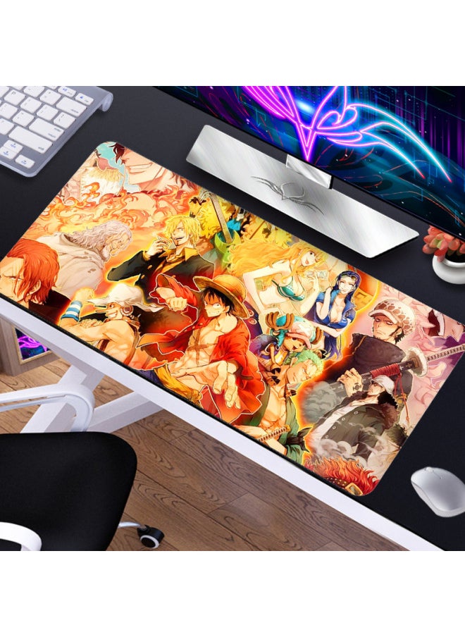 Generic - Anime One Piece Mouse Pad Oversized Keyboard Pad Luffy Robina Mecobais Mouse Pad-Color:700X300X2MM-Pattern:Three Brothers Surfing - Image 1
