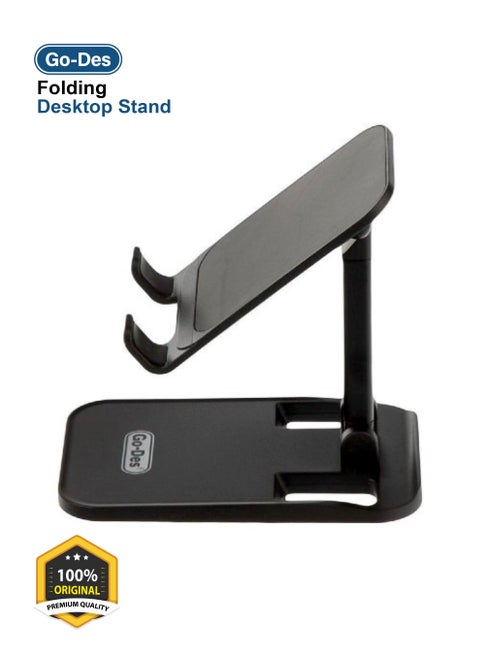 Go-Des Premium Quality Folding GD-HD707 Desktop Lazy Bracket Foldable Desktop Stand  - Black