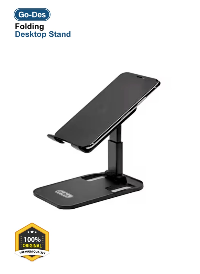 GO-DES - Go-Des Premium Quality Folding GD-HD707 Desktop Lazy Bracket Foldable Desktop Stand  - Black - Image 1