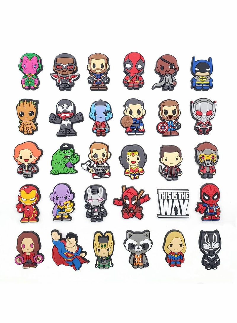 Excefore Shoe Decoration Charms 30 Pcs Croc Charm Jibbitz Super Hero Crocs Accessories - Image 1