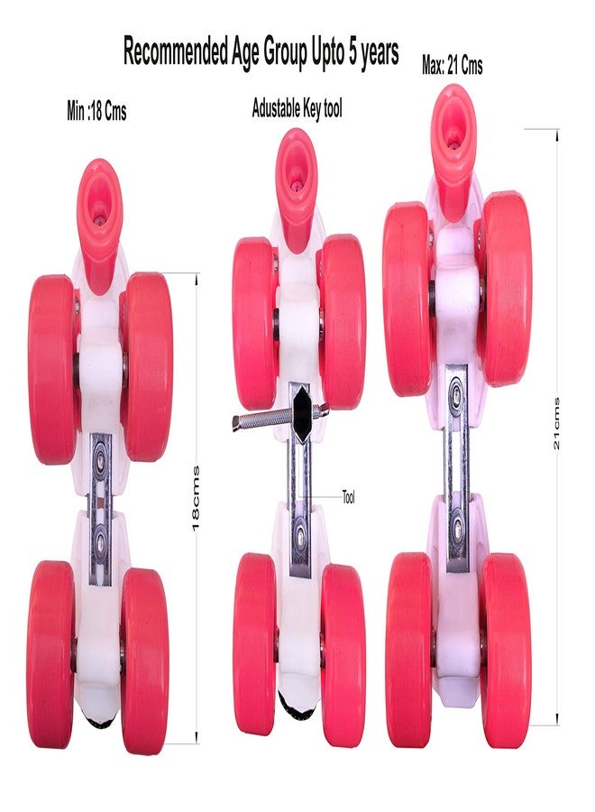 Jaspo Toddlers Baby Kids Junior Intact Adjustable Roller Skates Combo (Suitable for Age Group Up to 5 Years) (Derby Dolls Intact) (Pink) - Image 5