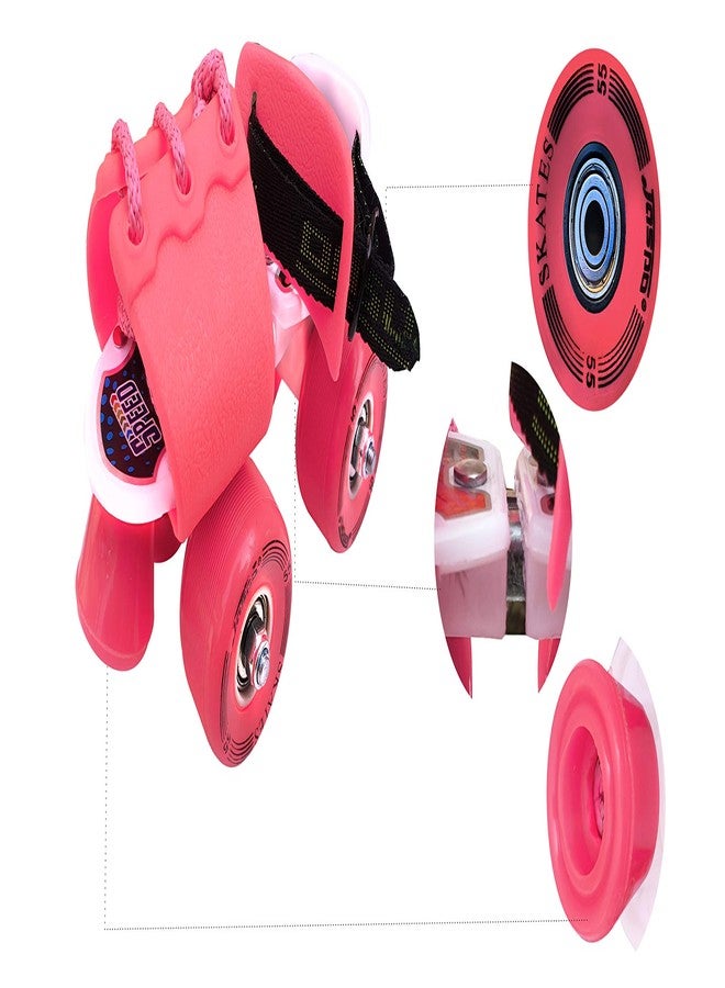 Jaspo Toddlers Baby Kids Junior Intact Adjustable Roller Skates Combo (Suitable for Age Group Up to 5 Years) (Derby Dolls Intact) (Pink) - Image 3
