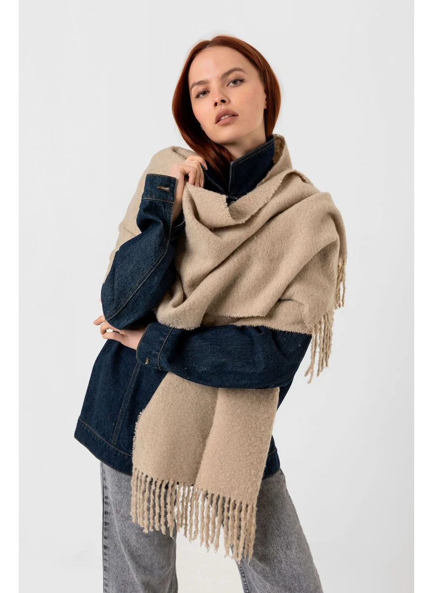 REMSA Tassel Boucle Scarf Shawl 40X210 cm 1257 Mink