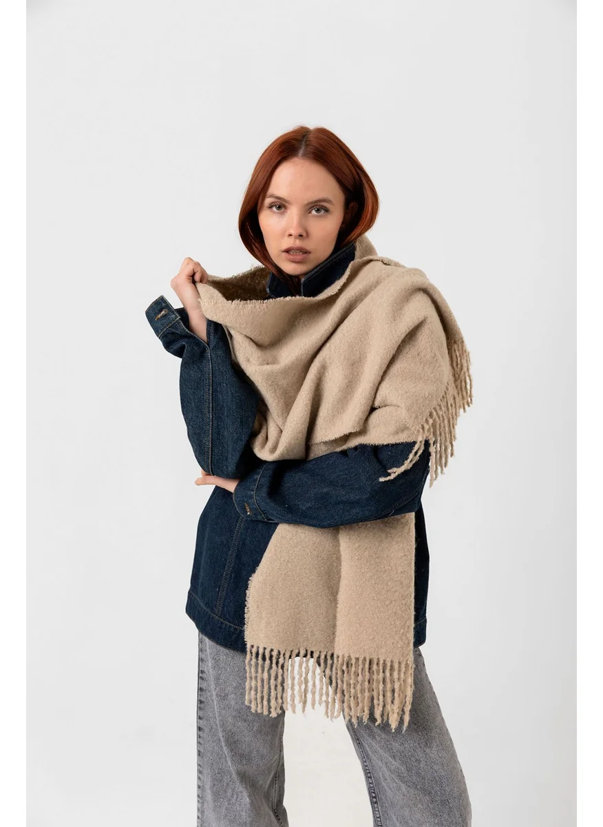 REMSA Tassel Boucle Scarf Shawl 40X210 cm 1257 Mink
