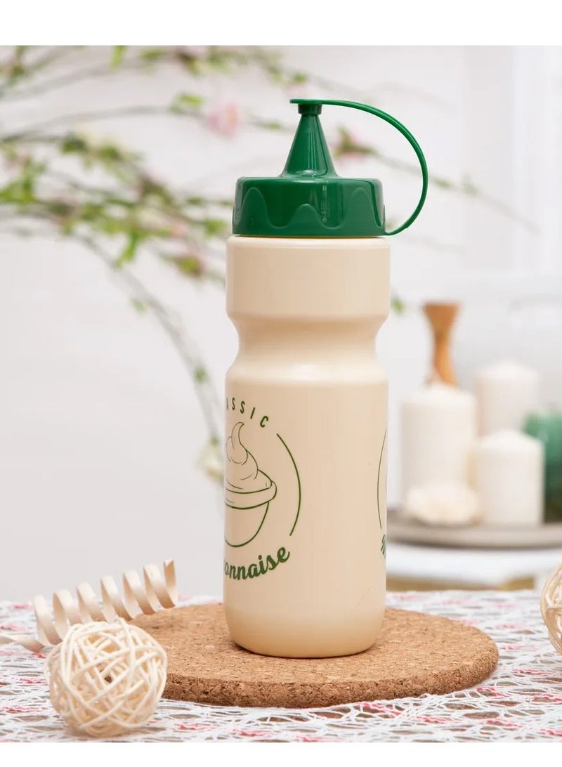 HEREVIN Herevin 660ml Classic Mayonnaise Dispenser Bottle - Beige Decorated BPA-Free PP & PE Squeeze Bottle for Mayo, Sauces, and Condiments - Image 2