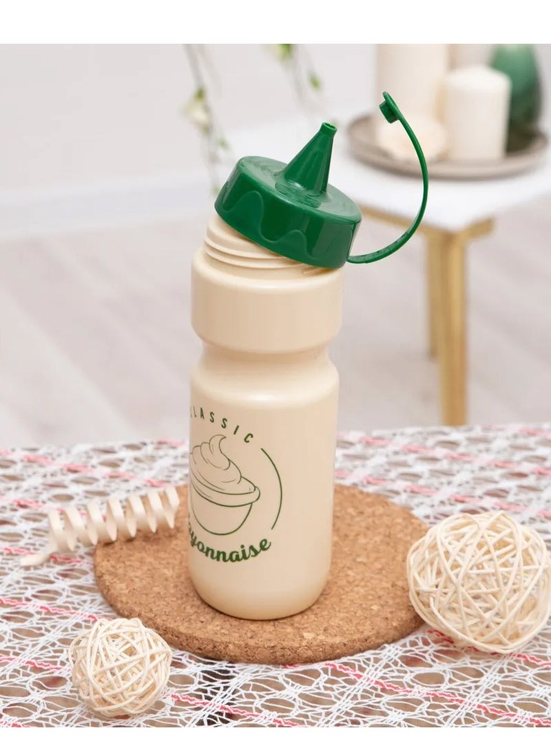 HEREVIN Herevin 660ml Classic Mayonnaise Dispenser Bottle - Beige Decorated BPA-Free PP & PE Squeeze Bottle for Mayo, Sauces, and Condiments - Image 3