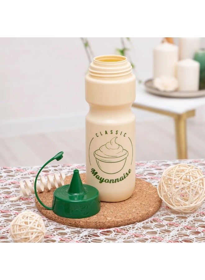 HEREVIN Herevin 660ml Classic Mayonnaise Dispenser Bottle - Beige Decorated BPA-Free PP & PE Squeeze Bottle for Mayo, Sauces, and Condiments - Image 5