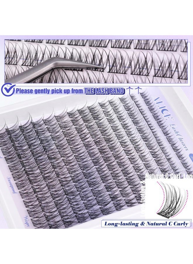 Alice Natural Lash Clusters Wispy Cluster Eyelash Extensions 168pcs Individual Lashes 8-16mm C-Curly DIY Lash Extension Natural Look Soft Thin Band Cluster Lashes by ALICE - Image 4