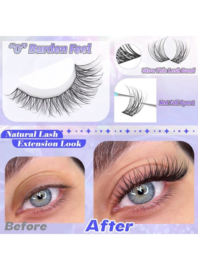 Alice Natural Lash Clusters Wispy Cluster Eyelash Extensions 168pcs Individual Lashes 8-16mm C-Curly DIY Lash Extension Natural Look Soft Thin Band Cluster Lashes by ALICE - Image 5