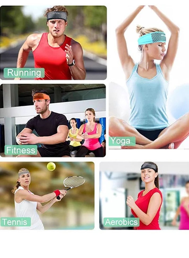 SPORT Sport and Yoga Headband For Men and Women, Absorb Sweat  Workout for Running, Jogging, Basketball, Football, Dancing, Cycling, Yoga, Hiking, Camping. Blue Color Super Light Headband Fits All - Image 3