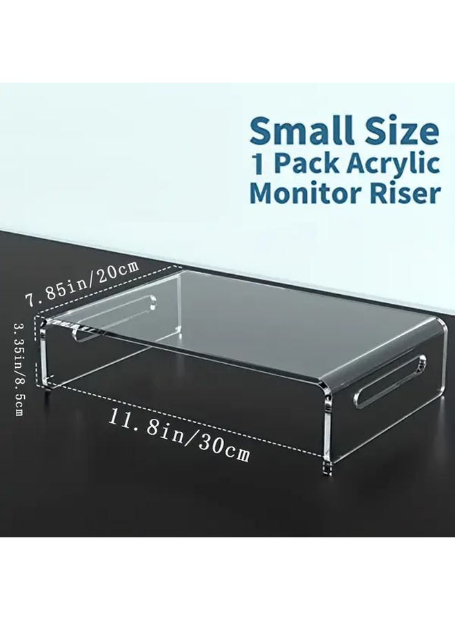 حامل شاشة أكريليك أسود مرتفع متين من مادة PMMA، رف منظم للمكتب للكمبيوتر واللابتوب والطابعة - Image 2