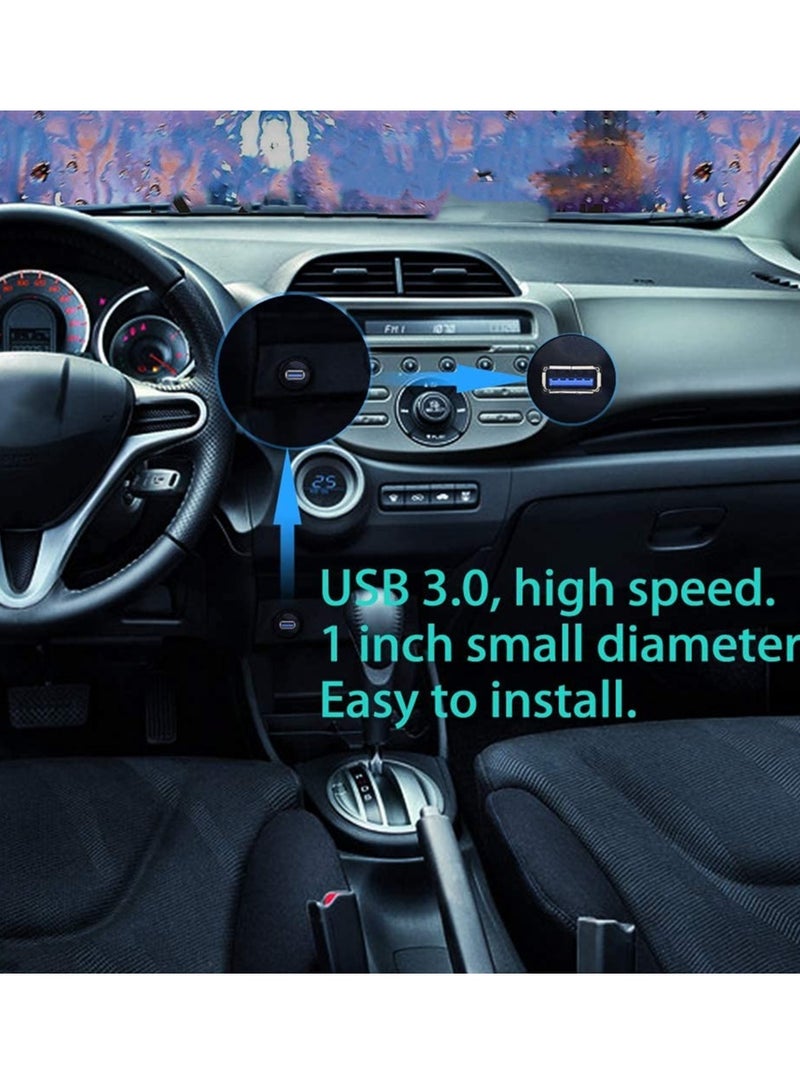 KASTWAVE Single Port USB 3.0 Male to Female AUX Car Flush Panel Mount Extension Cable for Car Truck Boat Motorcycle Dashboard 3ft - Image 4