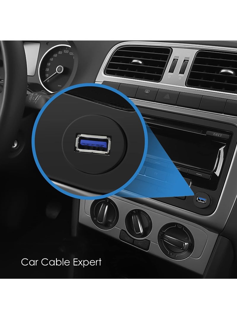 KASTWAVE Single Port USB 3.0 Male to Female AUX Car Flush Panel Mount Extension Cable for Car Truck Boat Motorcycle Dashboard 3ft - Image 5