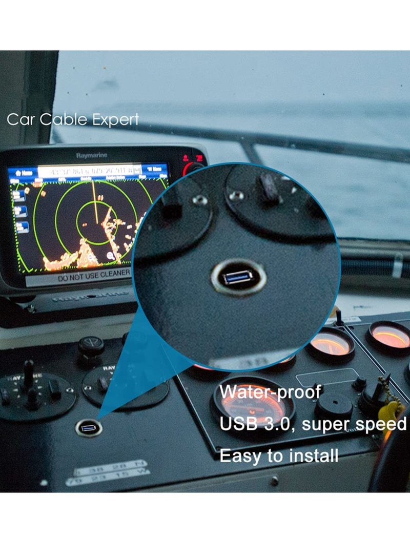 KASTWAVE Single Port USB 3.0 Male to Female AUX Car Flush Panel Mount Extension Cable for Car Truck Boat Motorcycle Dashboard 3ft - Image 3