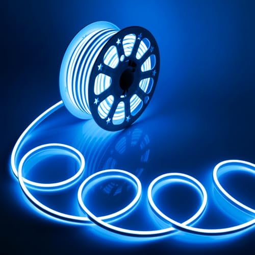 One94Store 4 Meter LED Neon Strip Light – Blue | Plug-in Powered Flexible Waterproof Rope Light DC 5V | Ambient LED Lighting for Home, Bedroom, DIY Decor, Party & Gaming Room - Image 1