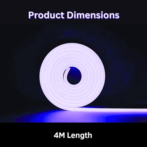 One94Store 4 Meter LED Neon Strip Light – Blue | Plug-in Powered Flexible Waterproof Rope Light DC 5V | Ambient LED Lighting for Home, Bedroom, DIY Decor, Party & Gaming Room - Image 3
