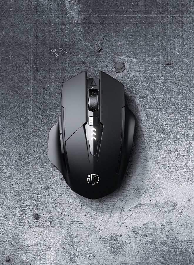 Inphic F1 II Wireless Mouse, TYPE-C Rechargeable Wireless Mouse, Silent Office And Game Mouse, 3-Speed DPI Adjustment, Ergonomic Optical Portable Mouse For Laptops Android Windows Mac OS, Black - Image 1