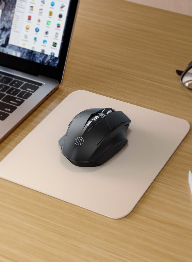 Inphic F1 II Wireless Mouse, TYPE-C Rechargeable Wireless Mouse, Silent Office And Game Mouse, 3-Speed DPI Adjustment, Ergonomic Optical Portable Mouse For Laptops Android Windows Mac OS, Black - Image 2