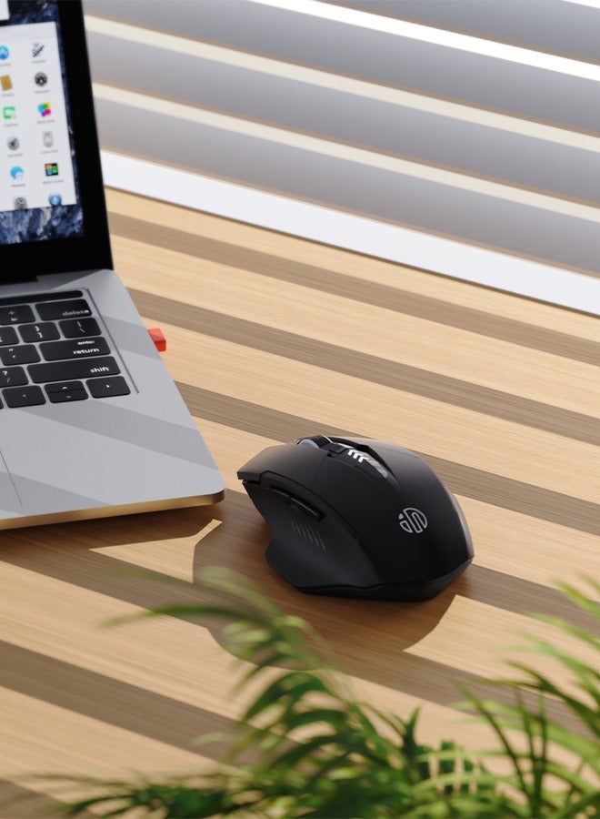 Inphic F1 II Wireless Mouse, TYPE-C Rechargeable Wireless Mouse, Silent Office And Game Mouse, 3-Speed DPI Adjustment, Ergonomic Optical Portable Mouse For Laptops Android Windows Mac OS, Black - Image 5