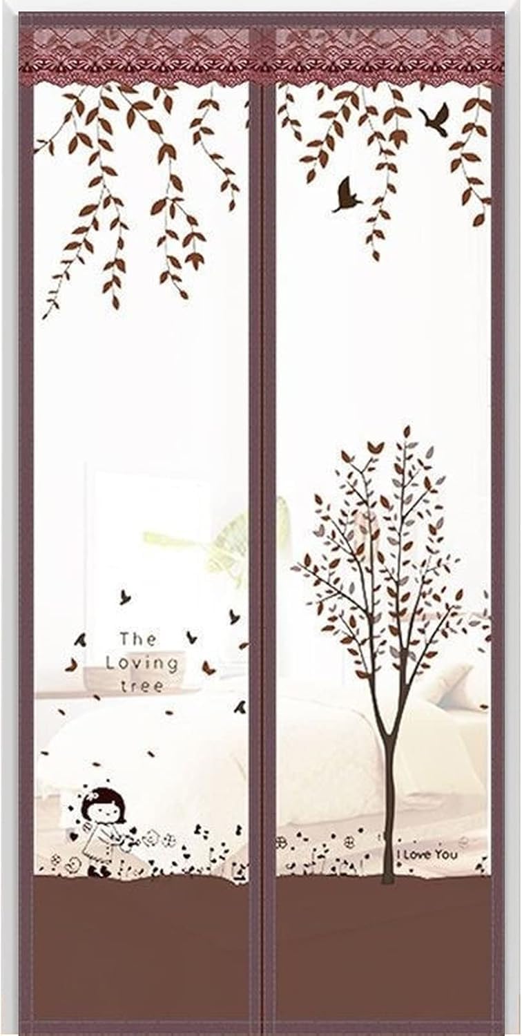 N2K2 ENTERPRISE Tree Printed Design Magnetic Mosquito Net for Door Mosquito Curtain for All Types Door Net Auto-Closing Insect Screen to Keep Mosquitoes Out (210 * 100cm) - Image 1