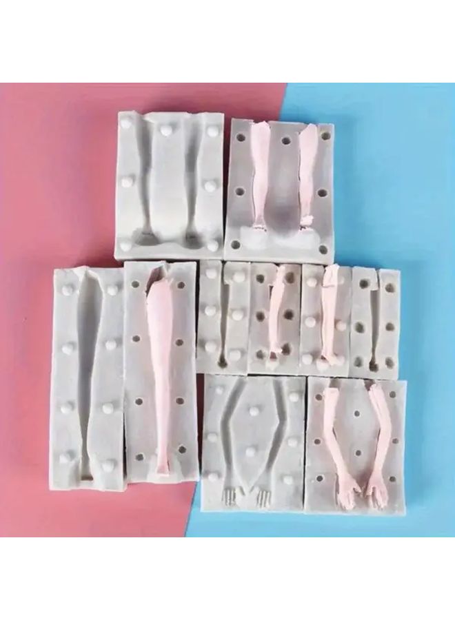 Pink 7pcs Soft Doll Body Molds For Epoxy Resin And Clay Crafts - Image 5