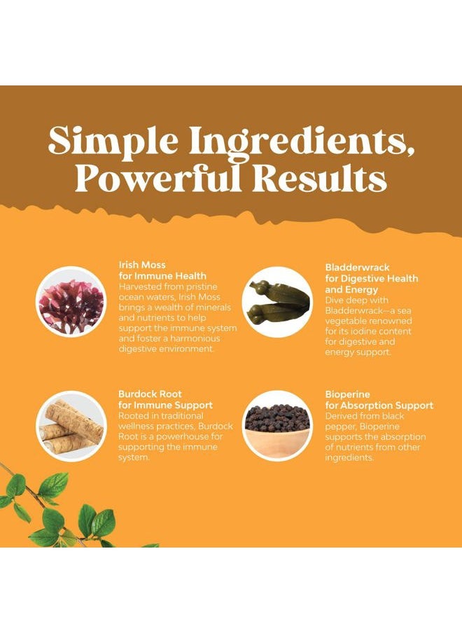 Natures Craft - Organic Irish Sea Moss Capsules - Organic Sea Moss Pills with 2100mg Serving Superfood Complex with Bladderwrack Burdock Root and BioPerine for Immune Skin & Thyroid Support - Vegan Non-GMO (1 Month) - Image 1