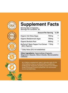 Natures Craft Organic Irish Sea Moss Capsules - Organic Sea Moss Pills with 2100mg Serving Superfood Complex with Bladderwrack Burdock Root and BioPerine for Immune Skin & Thyroid Support - Vegan Non-GMO (1 Month)  - Image 2