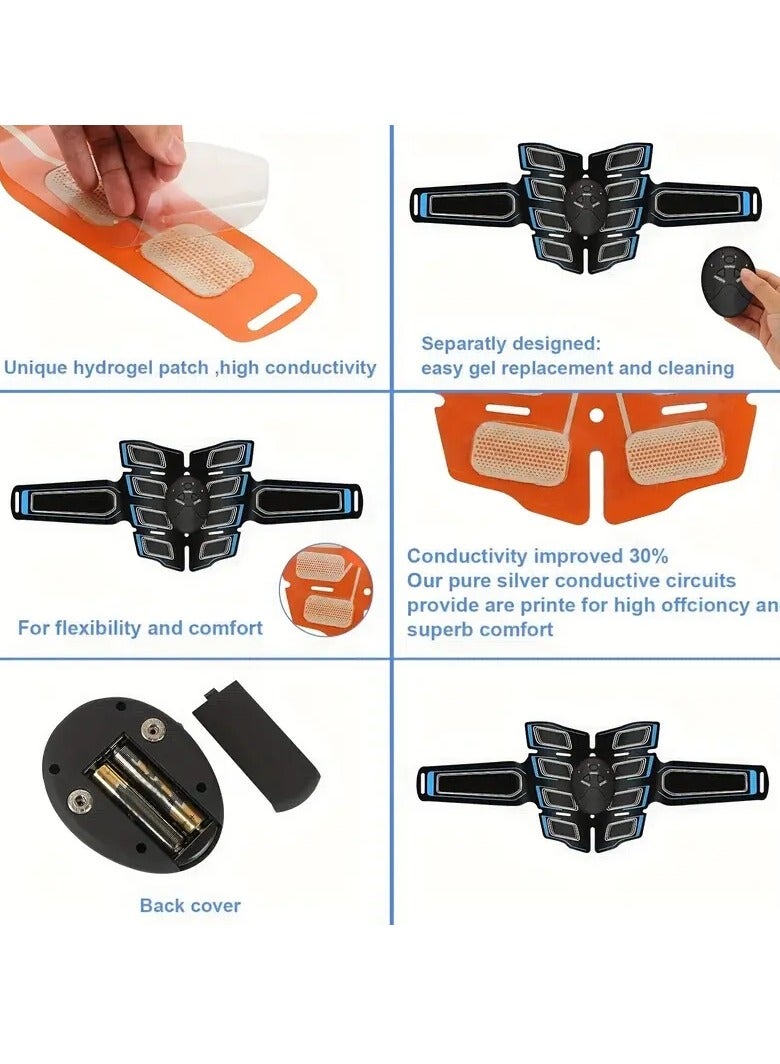 Gonice Muscle Toner ABS Stimulator Training Workout Belt Body Abdominal Toning Gear Waist Trimmer Ab Workouts Intelligent Wireless Fitness Apparatus For Men Women Abdomen/Arm/Leg Home Office Exercise Blue - Image 3