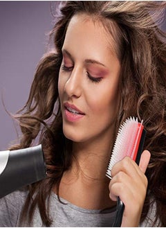 Patelai 7 Pieces Cushion Nylon Bristle Styling Brush Set 9Row Curly Hair Detangling Brush 5Row Travel Hair Brush And 6 Pieces Hair Clips For Separating Shaping Defining Curls Fixing Hair (Pink)  - Image 5