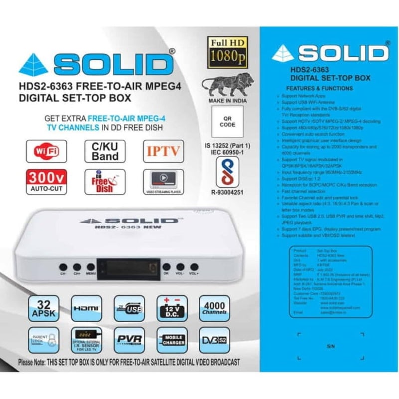 Tech-Lobby Presents Solid 6363 New Updtaed 2024 H.265 HEVC Support Solid HDS2X-6363 DLX DVB-S2X H.265 HD FTA Set-Top Box - Image 2