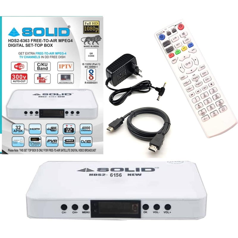 Tech-Lobby Presents Solid 6363 New Updtaed 2024 H.265 HEVC Support Solid HDS2X-6363 DLX DVB-S2X H.265 HD FTA Set-Top Box - Image 1