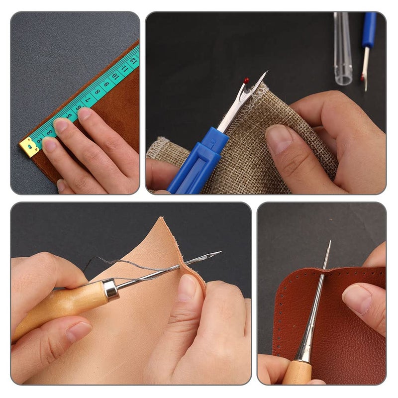 BUTUZE Upholstery Repair Kit, Leather Sewing Kit, Sewing Thread, Waxed Thread, Heavy Duty Hand Sewing Needles, Sewing Awl, Heavy Duty Sewing Kit for Car Carpet Sofa Shoe - Image 5