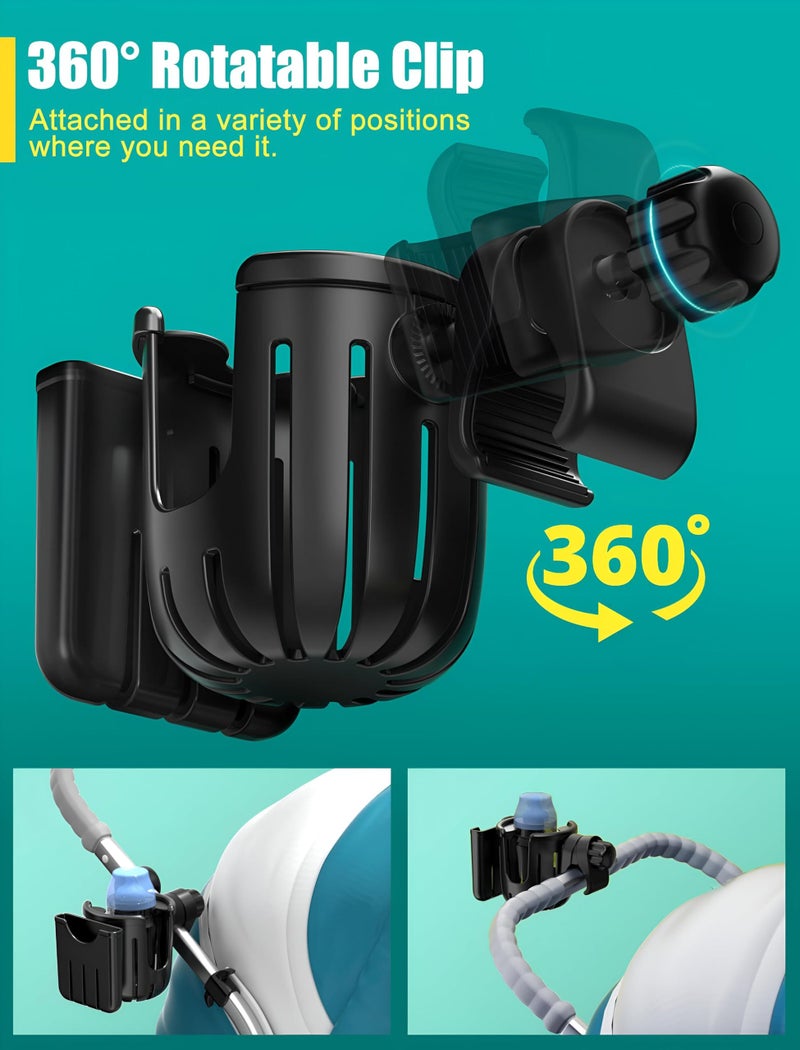 Universal Drink and Phone Holder - Innovative, Easy-to-Install Accessory for Strollers, Wheelchairs, and Trolleys, Ensures Drinks and Devices are Safe and Close at Hand (1PCS) - Image 4