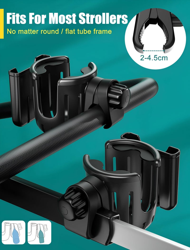 Universal Drink and Phone Holder - Innovative, Easy-to-Install Accessory for Strollers, Wheelchairs, and Trolleys, Ensures Drinks and Devices are Safe and Close at Hand (1PCS) - Image 5
