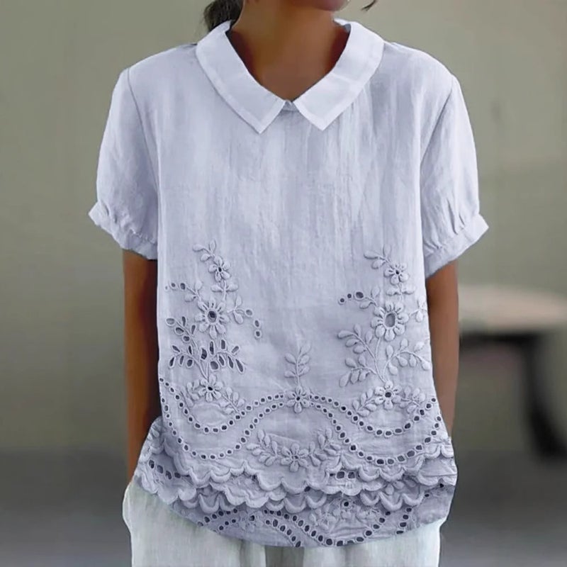 2025 Product Women'S Lapel Loose Casual Short-Sleeved 3D Printed Pullover T-Shirt - Image 5