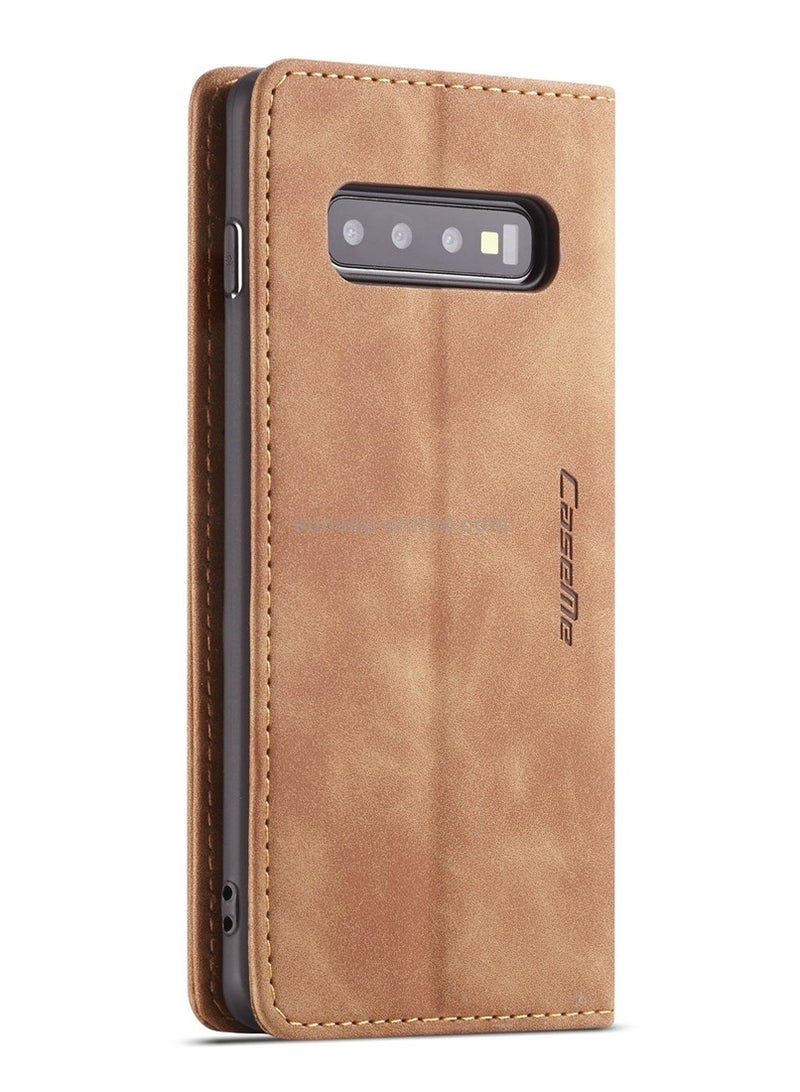 كيس مي جراب جلدي لموبايل سامسونج اس 10 فايف جي من كيس مى جراب حماية قابل للطي مع مسند مغناطيسي وفتحات للبطاقات - بني - Image 3